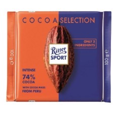 CHOCOLATE RITTER AMARGO 74 % COCOA 100 GRS